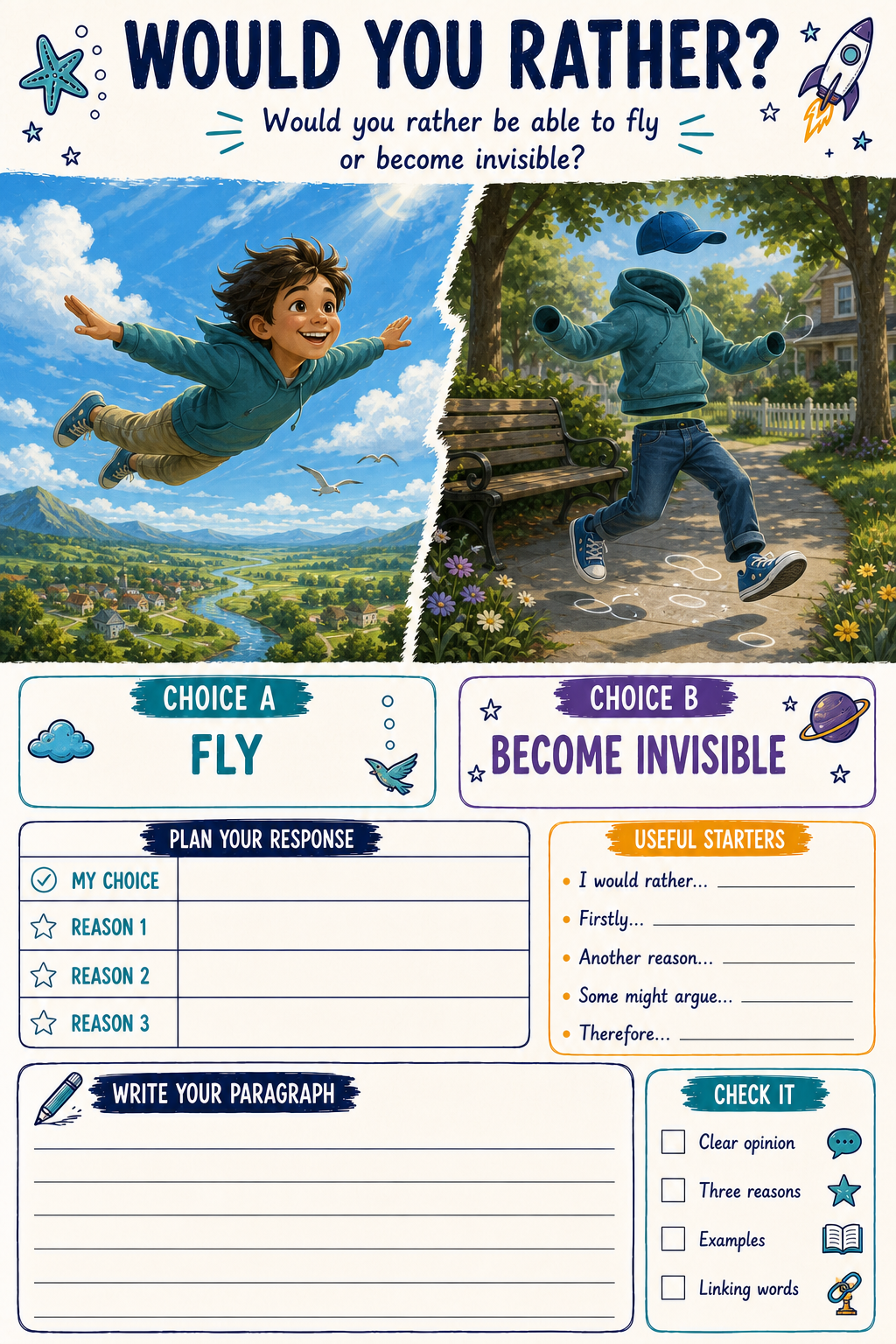 Fly or Become Invisible